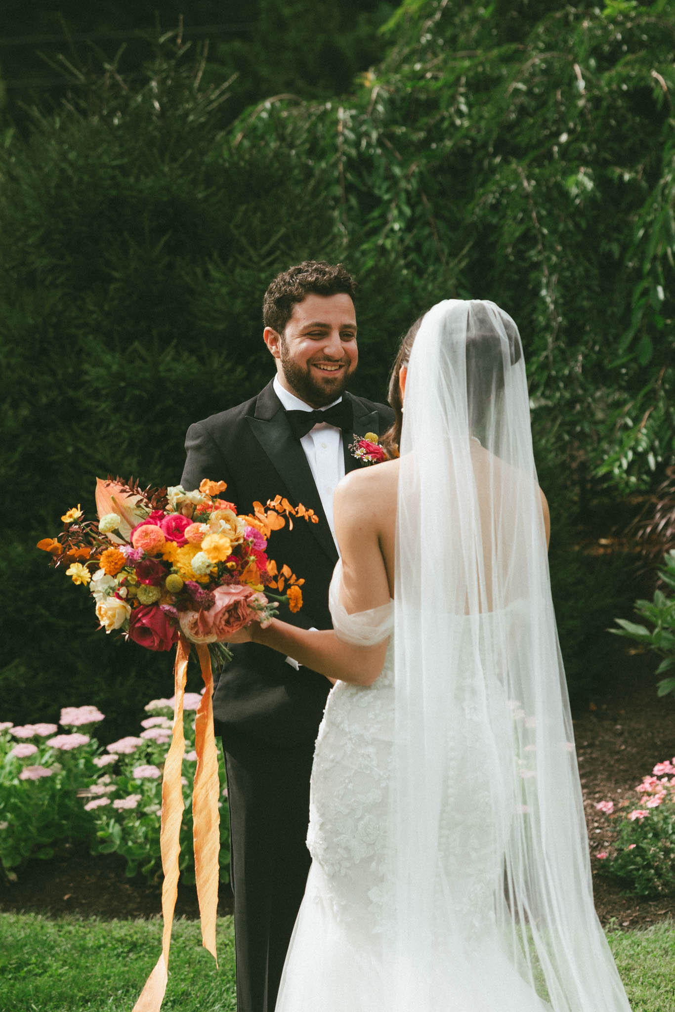 Bride and groom first look