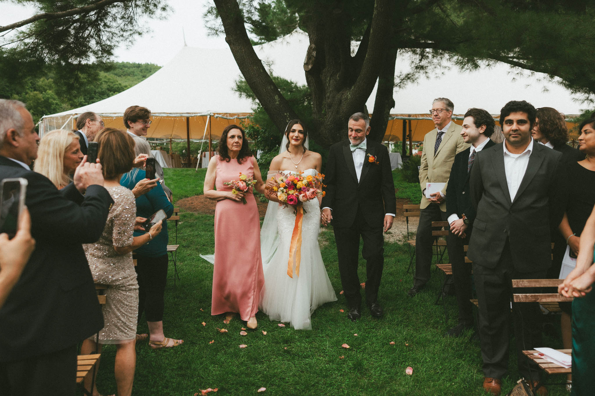 Bride walking down aisle